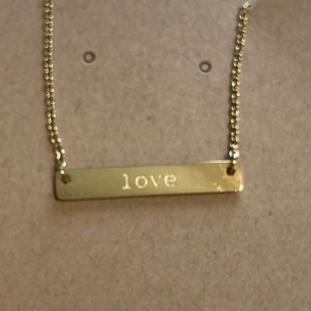Love Bar Necklace 18k gold‎ Plated Chain Jook and Nona Signed